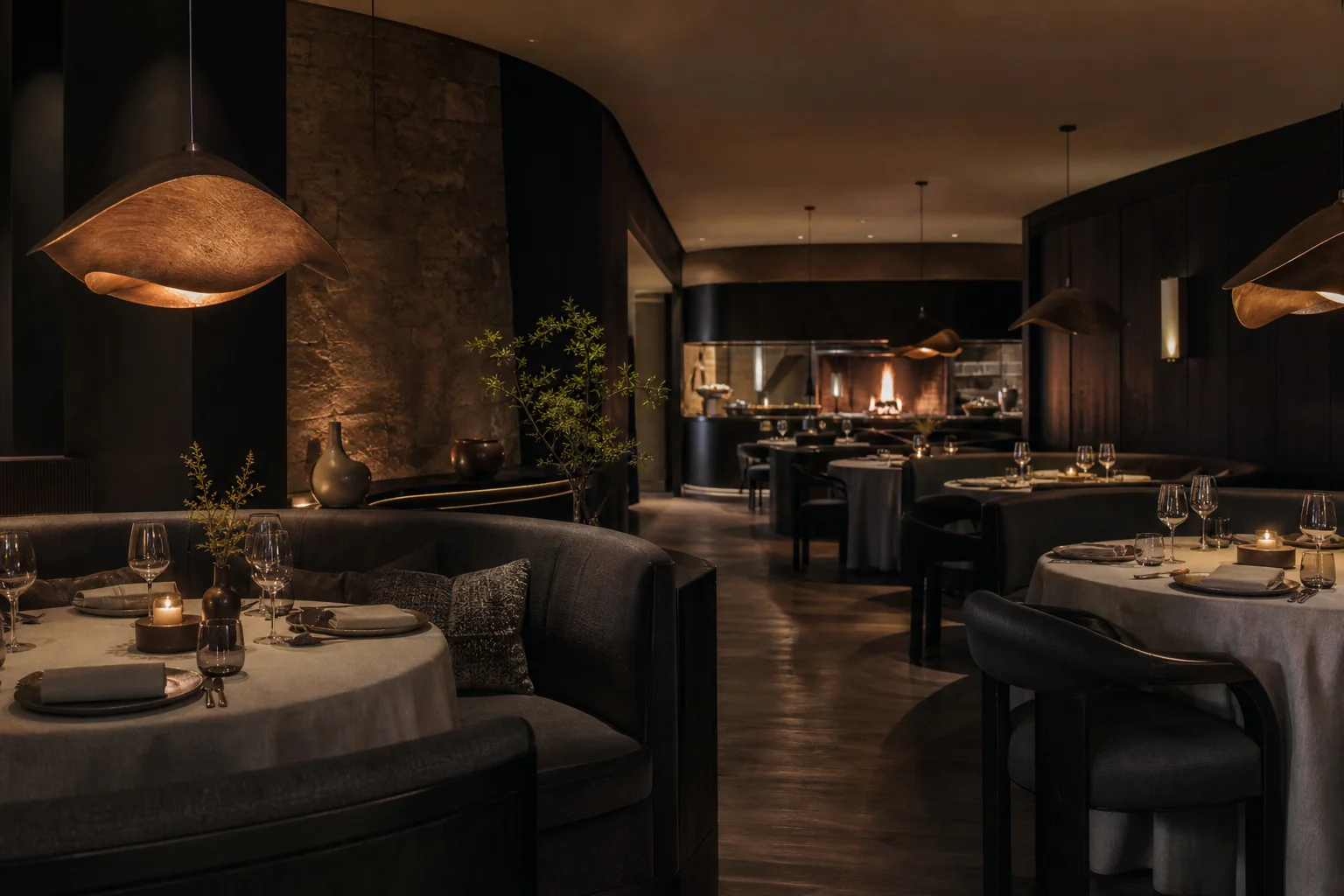 A fictional contemporary restaurant interior
